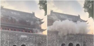 Telhado de edifício histórico de 650 anos desaba durante visita de turistas na China