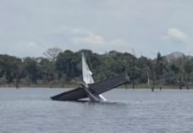 Piloto lança avião da Venezuela com 380 kg de maconha em represa no AM ao entrar ilegalmente no Brasil Aviao repressa am