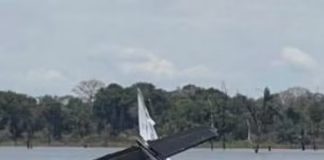 Piloto lança avião da Venezuela com 380 kg de maconha em represa no AM ao entrar ilegalmente no Brasil Aviao repressa am