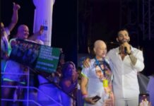 Gusttavo Lima homenageia fã que venceu o câncer em show no navio