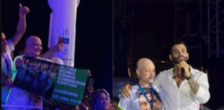 Gusttavo Lima homenageia fã que venceu o câncer em show no navio