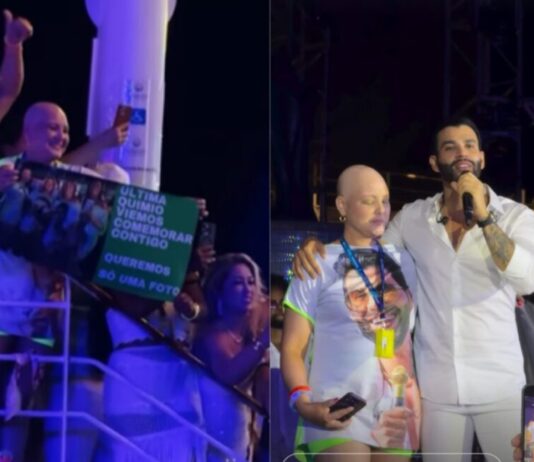 Gusttavo Lima homenageia fã que venceu o câncer em show no navio