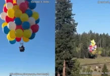 Piloto recria cena de ‘Up: Altas Aventuras’ e voa mais de 300 km com 94 balões