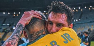 Neymar homenageia Messi antes da despedida da seleção argentina